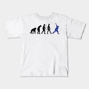 Cricket Evolution Bowler Batsman Player Fans Kids T-Shirt